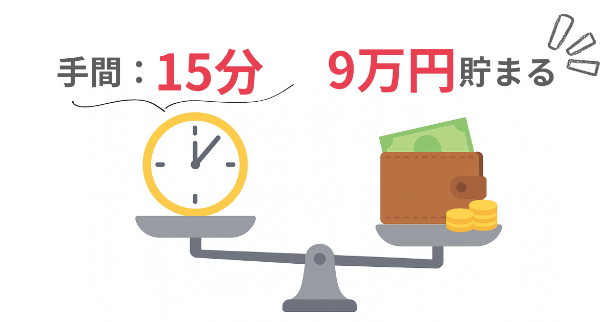 契約15分で9万円の節約