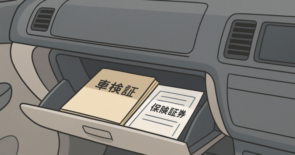 車検証と保険証券はダッシュボードにある?